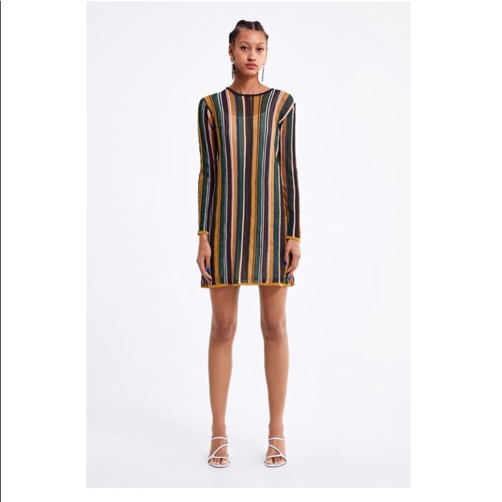Multicolor Striped Knit Dress